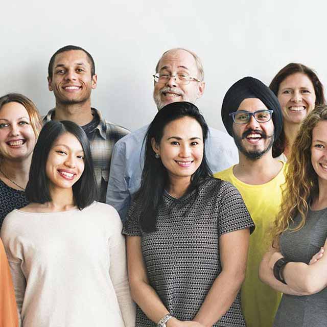 Visa employees posing for a group picture.