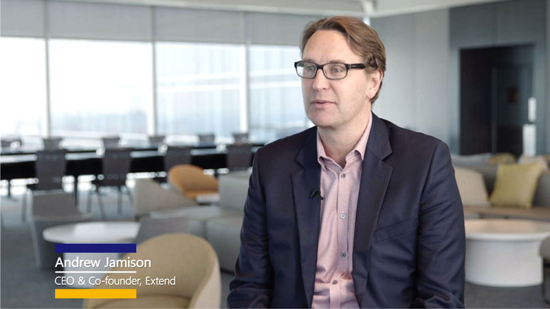 Video thumbnail of extend’s CEO in an interview.