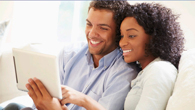 couple with tablet