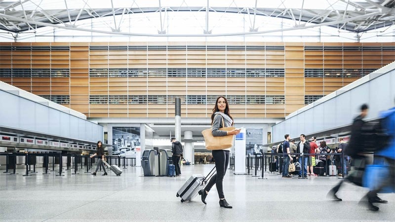 woman at an airport